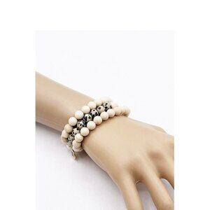 Kinsley Armelle 3-Piece Dalmatian Jasper Stone Bead Stretch Bracelet Set